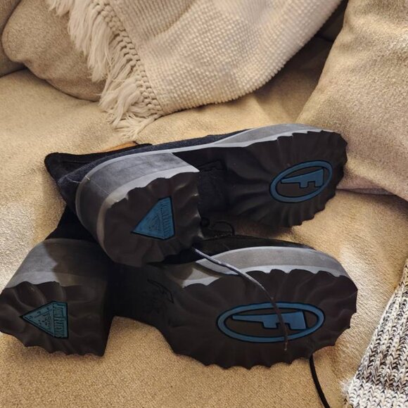 Suede Fluevog F Shoes (?) in black, size M12/W14 - Picture 3 of 8